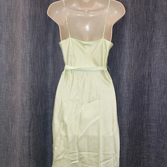 Express Mint Satin Dress - Picture 2 of 3